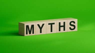 Metin efsaneli tahta küpler. Finansal. Finansman. Ahşap küplerin kapanışı, İş Konsepti 3D.