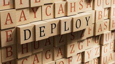 İş ahşap blokları. Yazılı tahta bloklar. Finansal. Finansman. Ahşap blokların kapatılması, İş Konsepti 3D.