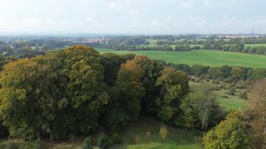 İngiltere 'nin Rolling Green Hills ve Hampshire kırsallarından Hava Çekimi