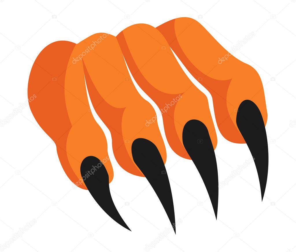 Monster or beast claw with sharp black nails for gaming, fantasy, and creature-themed brands