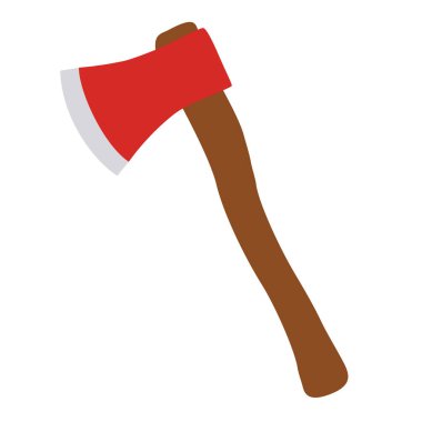 Kahverengi saplı bir itfaiyeci baltası, güvenlik, kurtarma ve acil servis için vektör çizimi