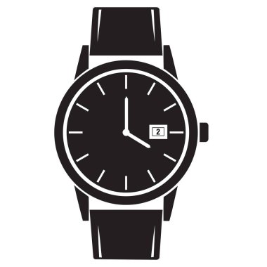  Tarihi, modası ve aksesuar teması için mükemmel olan klasik bir siyah analog kol saati.