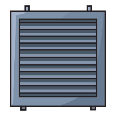 Havalandırma ya da ızgara yatay kirişlerle havalandırma ya da egzoz sistemini gösterir.