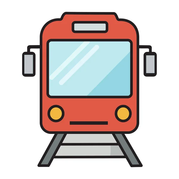 Neşeli bir kırmızı çizgi film treni, toplu taşıma, seyahat ya da çocuk dostu kavramları göstermek için mükemmeldir.