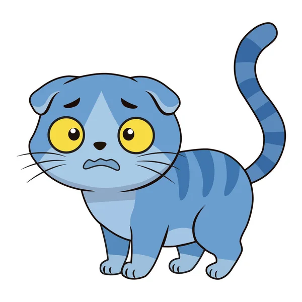 Korkmuş mavi kedi yavrusu çizgi film logosu, hayvan içeriği, animasyonlar veya çocuk kitapları için mükemmel.