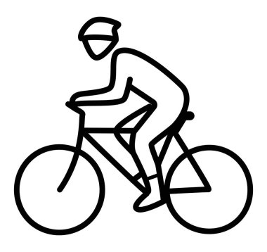 Bisikletçi çizgisi, spor, eğlence, spor, spor ve bisiklet ile ulaşımı tasvir etmek için idealdir.
