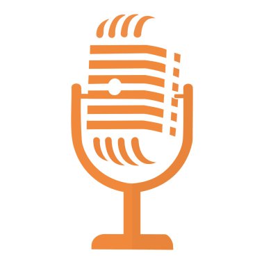 Vintage Stüdyo Mikrofon, bir retro mikrofon logo simgesi, podcastlar, yayıncılık, müzik için ideal