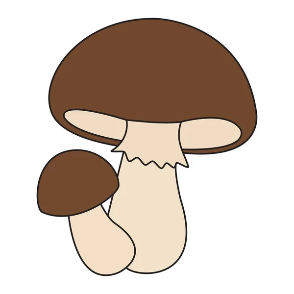 İki kahverengi ve kremalı mantar, mantar, doğa ya da orman temalarını minimalist tarzda resmetmek için mükemmeldir.