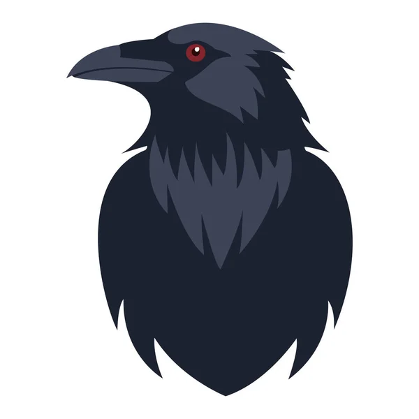 Kızıl gözlü bir kuzgun ya da karga kafası. Vahşi yaşamı, kuşları, gotik temaları, gizemi temsil eden bir logo çizimi.