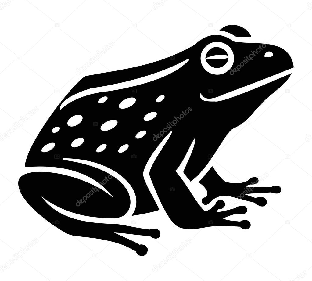 A toad or frog silhouette, perfect for nature themes, wetland conservation, and wildlife illustrations