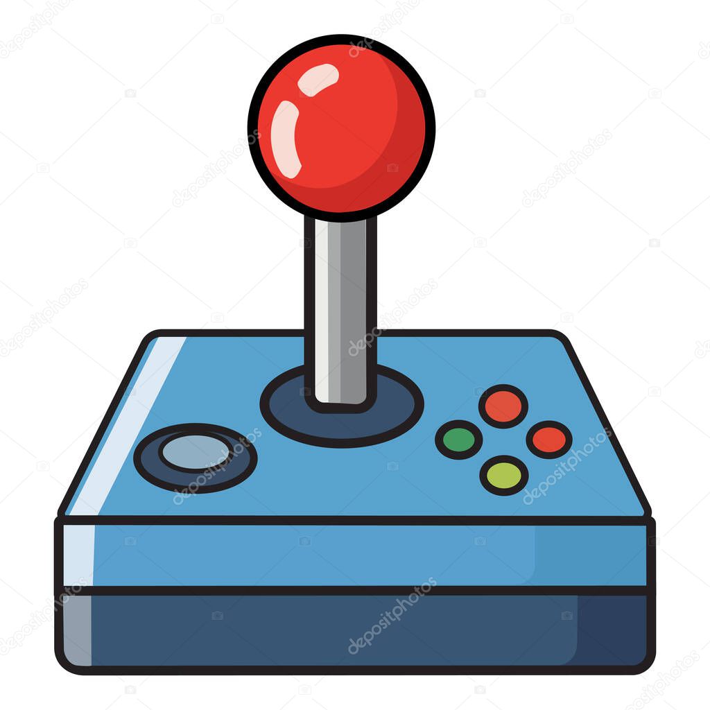 A retro video game joystick vector illustration, perfect for gaming blogs, arcade themes, and vintage technology-related designs