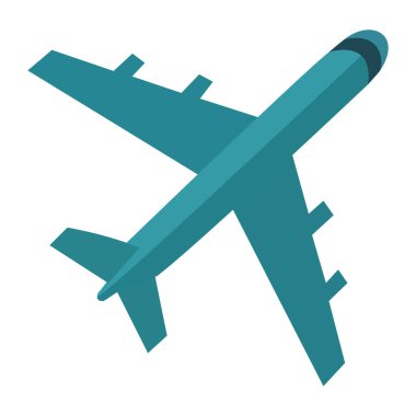 Uçak ikonu vektör illüstrasyonu, hava yolculuğu uçuş lojistiği veya havacılık şirketi logosu için izometrik bir görüntüde