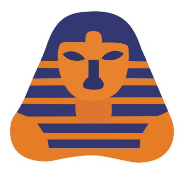 Antik Mısır firavun maskesi veya lahit mezar resmi, tarih ve kültür mumya ikonu vektörü