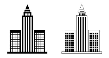 Gökdelen vektör simgeleri, uzun bina illüstrasyonu, şehir ve mimari tasarım için vektör grafikleri