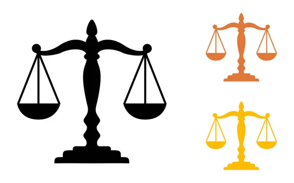 Adalet, hukuki denge ve hukuki illüstrasyon terazileri, hukuki ve savunucu tasarımlar için vektör grafikleri