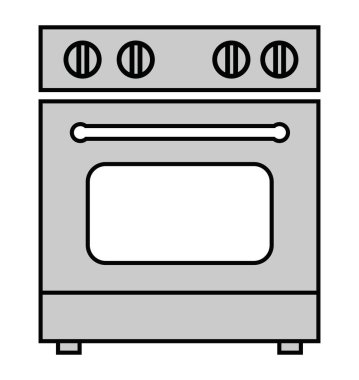 Bir minimalist mutfak fırını fırın ikonu, ev aletleri ve dekorasyon malzemeleri için mükemmel..