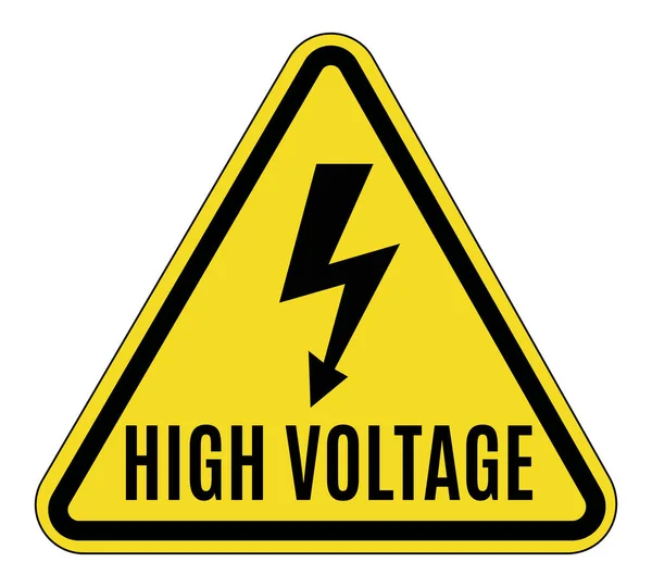Yüksek voltaj uyarı işareti ve yıldırım, elektriksel tehlikeler ve güvenlik farkındalığı için açık bir uyarı sembolü.