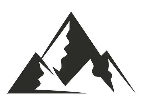 Soyut dağ aralığı çizimi, zamansız siyah ve beyaz zirveler doğa temalı tasarımlar, logolar için mükemmeldir.