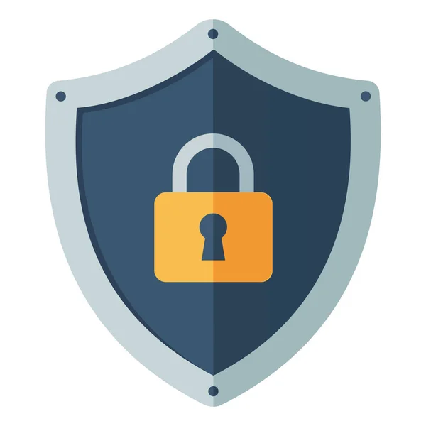 Asma kilitli sağlam bir kalkan simgesi, dijital güvenlik, veri koruması, mahremiyet ve sağlam sistem için çevrimiçi güvenliği sembolize ediyor