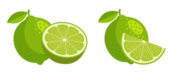 Taze yeşil limon, yarım dilimlenmiş, sağlıklı beslenmek, içmek ve pişirmek için mükemmel..