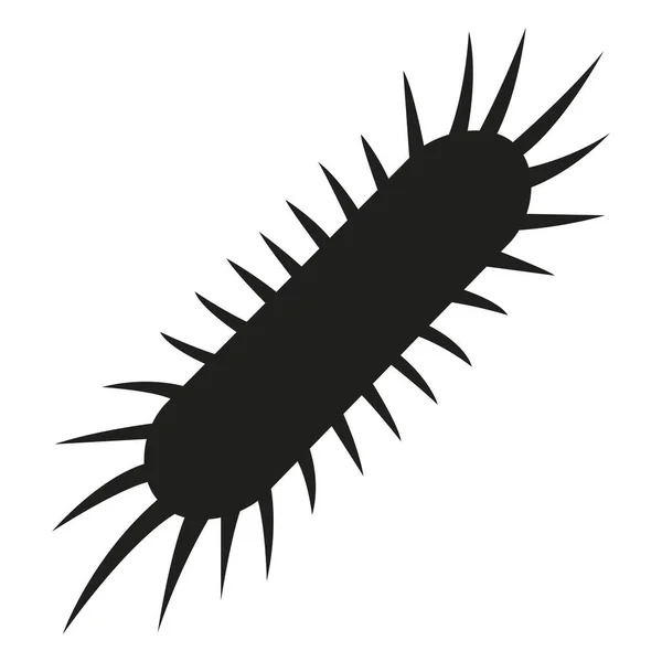 Siyah bakteri veya virüs hücresi silueti, bilim, sağlık ve hastalık için mükemmel bir mikroskobik organizma çizimi