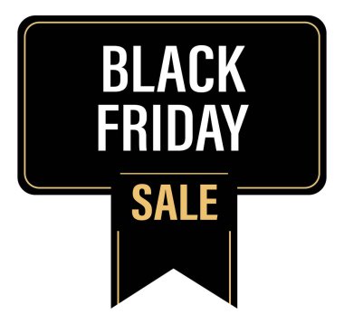 Zarif altın sınırlı Kara Cuma etiketi özel indirimler, alışveriş etkinlikleri ve özel tatiller için ideal.