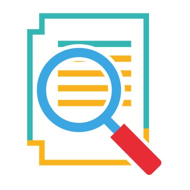 Araştırma, iş ve finans çözümleri için büyütme cam ikonu ile veri ve belge analiz kavramı