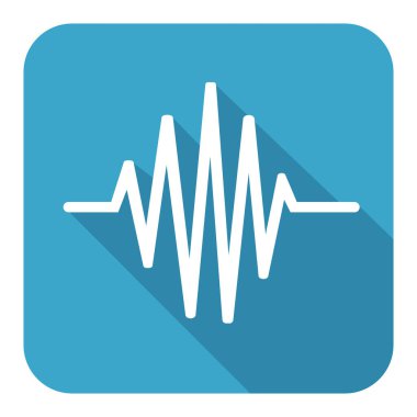 Ses ses dalgası ya da nabız çizgisi grafiği dijital müzik kaydı illüstrasyonu için uzun gölgeli