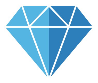 Işıl ışıl, pırıl pırıl kesilmiş elmas mücevher çizimi lüks, zenginlik ve değerli taş temalar için mükemmel bir mücevher.