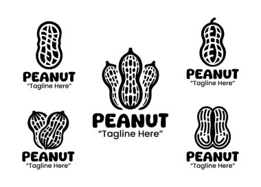 Beş fıstık logosu koleksiyonu, tarım, gıda ve sağlık sektörlerindeki işletmeler için mükemmel. Bu logolar, besleyici gıda ürünlerini desteklemek için ideal olan fıstıkların sağlıklı ve doğal özelliklerini vurguluyor. Siyah ve Beyaz Sürüm