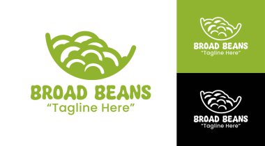 Organik protein ürünleri, vegan kafeler ve sağlıklı restoranlar için uygun bir minimalist geniş fasulye logosu tasarımı..