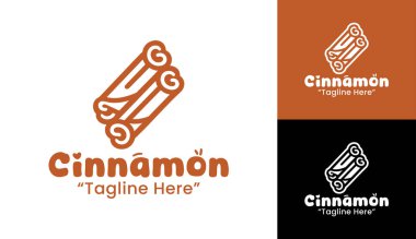 Sıcaklık ve lezzeti temsil eden modern bir tarçın logosu. Baharat dükkanları, fırınlar ve organik ürün markaları için mükemmel..