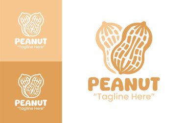 Doğal çiftçiliği ve sağlıklı gıda markasını vurgulayan yassı organik bir fıstık logosu..