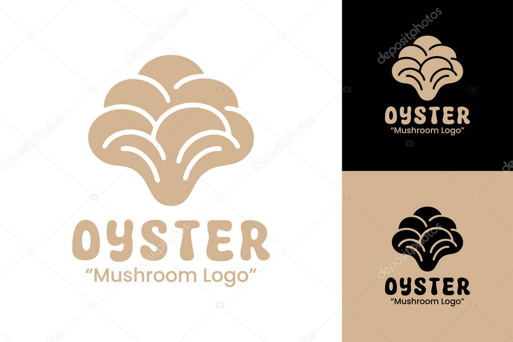 An elegant oyster mushroom logo for premium gourmet brands, sustainable farms, and eco packaging.