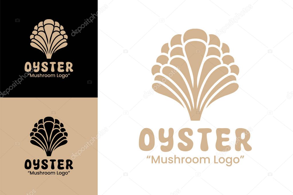 An abstract oyster mushroom logo symbolizing nature, freshness, and sustainable organic growth.