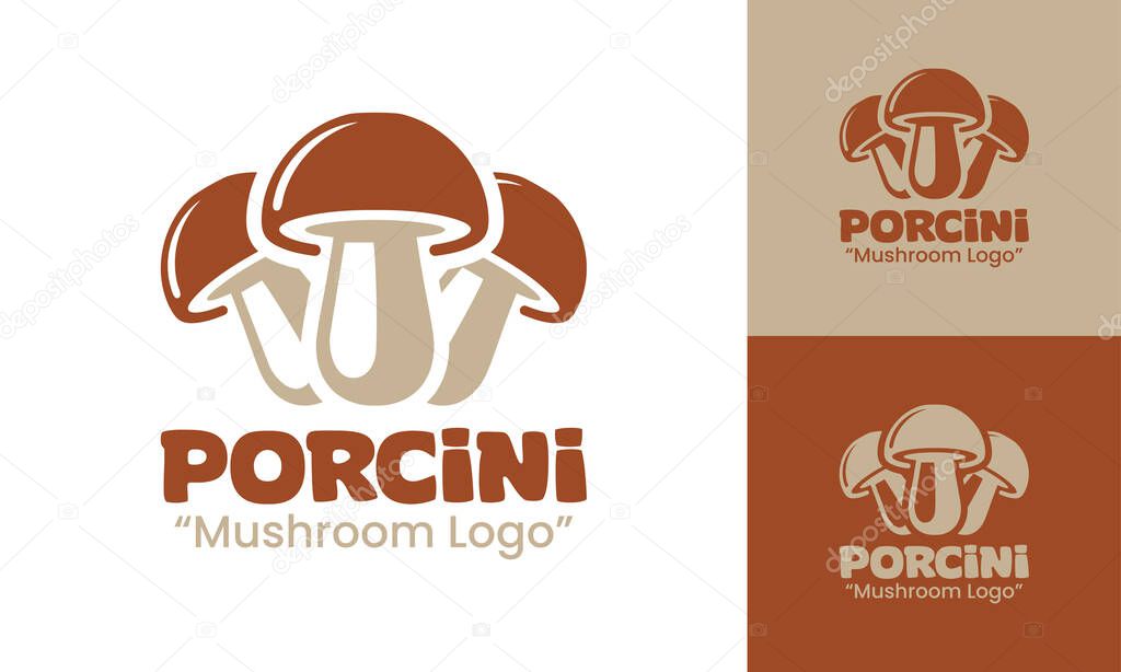 A geometric porcini mushroom logo reflecting quality, freshness, and culinary excellence.