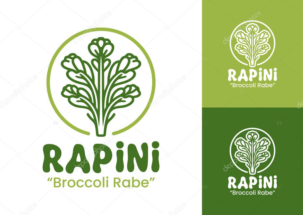 A geometric rapini logo perfect for organic food companies, vegan products, and eco-friendly branding.