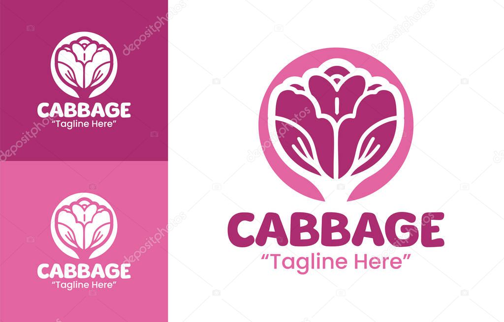 A geometric red cabbage logo expressing freshness, nutrition, and sustainability for food identity.