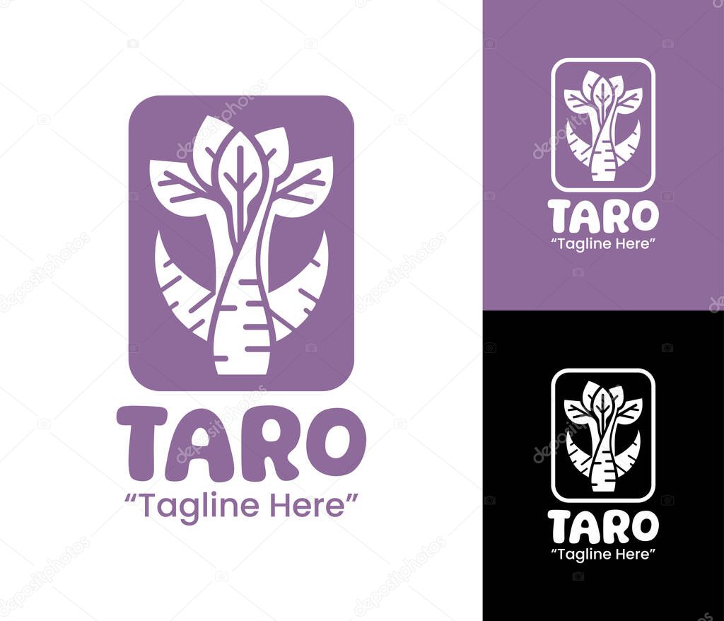 A minimalist taro logo design inspired by the roots natural texture, perfect for organic farms, vegan foods, and healthy product branding