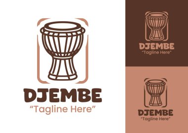 Modern bir minimalist djembe logosu. Afrika ritim ve kültüründen esinlenilmiş. Müzik festivalleri, stüdyolar ve dans okulları için mükemmel..