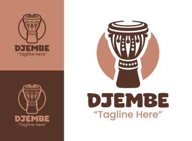 Enerji, gelenek ve sesi temsil eden profesyonel minimalist djembe logo, stüdyolar ve performans markaları için mükemmel..