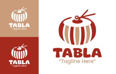 Geleneksel perküsyon sanatı ve minimalist profesyonel marka tasarımını birleştiren kaliteli bir tabla logosu..