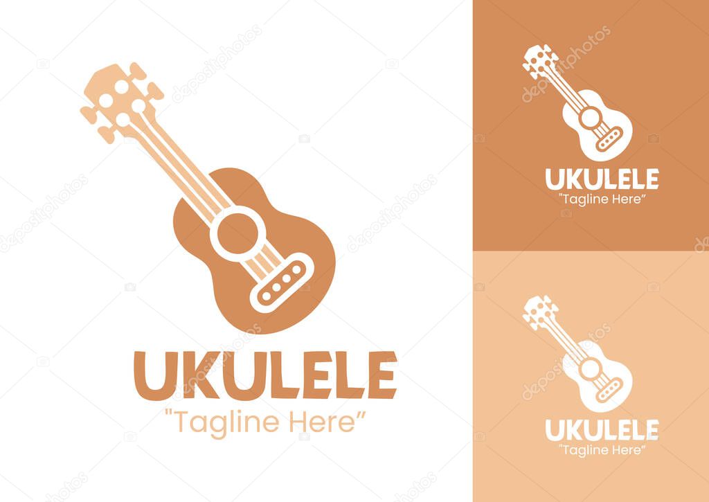 A contemporary ukulele logo for music brands, acoustic studios, and lifestyle-oriented products.