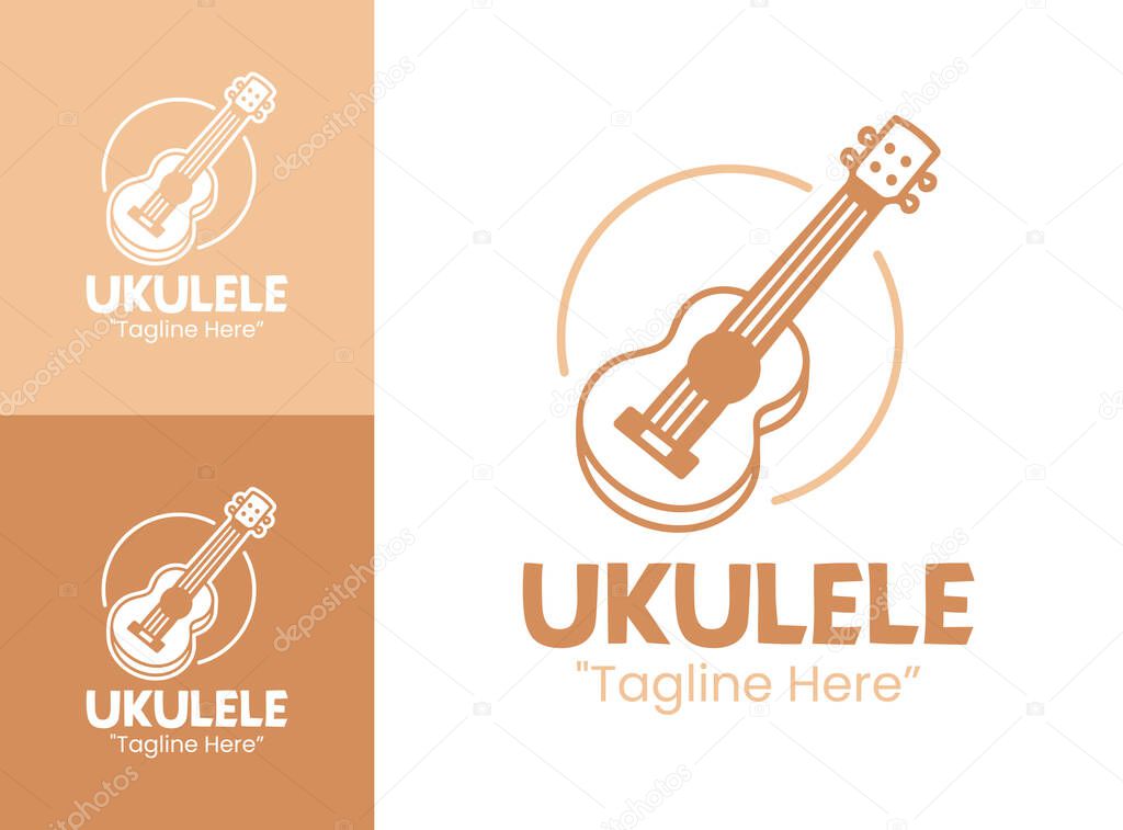 A premium ukulele logo design representing modern acoustic sound, creativity, and relaxed identity.