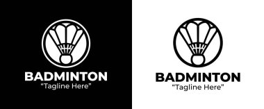 Modern spor takımları ve hareketli etkinlikler için mükemmel şık ve modaya uygun bir badminton logosu..