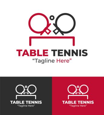 Dinamik ve enerjik masa tenisi logosu hız ve kesinliği simgeler, takımlar ve etkinlikler için idealdir..