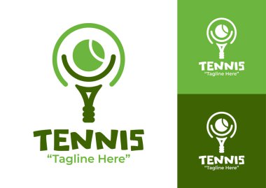 Zarif ve zarif bir tenis logosu. Yetenek ve zarafeti simgeliyor. Profesyonel tenis etkinlikleri ve sponsorluklar için mükemmel..