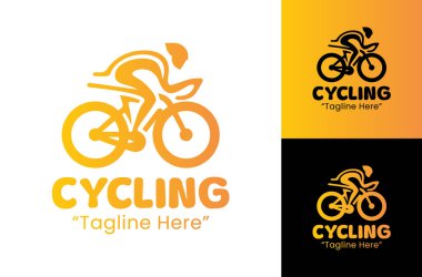 Temiz sürücü çizgilerine sahip modern bir bisiklet logosu, bisiklet kulüpleri, spor etkinlikleri ve fitness markalaşması için ideal.