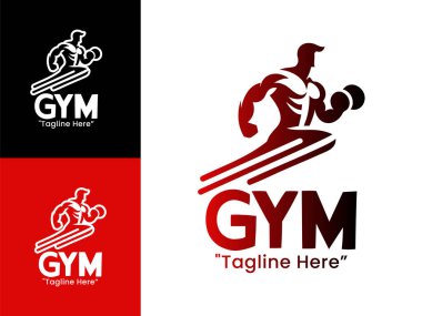 Fitness stüdyoları ve kurumsal refahın yapısını ve profesyonelliğini vurgulayan temiz bir geometrik spor salonu kimliği..