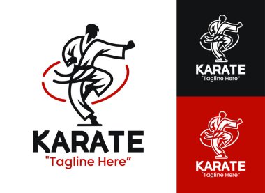 Modern kimlik sistemleri ve spor kıyafetleri için uygun kontrol gücünü gösteren geometrik bir karate işareti..